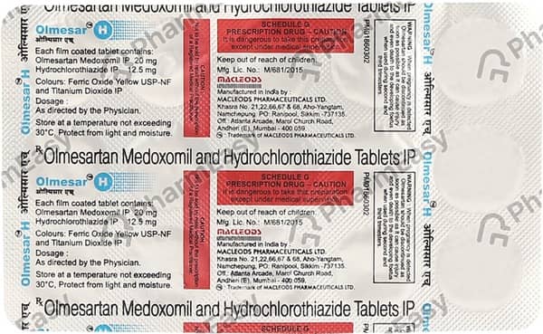 Olmesar H 20 Strip Of 15 Tablets