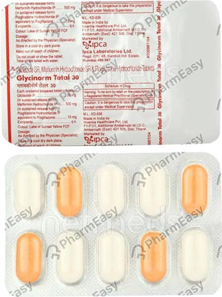 Glycinorm Total 30/15/500 Mg Strip Of 10 Tablets