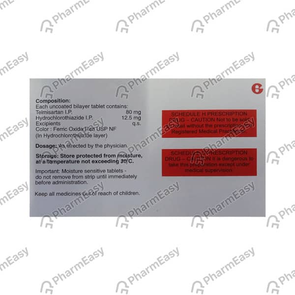 Telma H 80/12.5mg Strip Of 30 Tablets