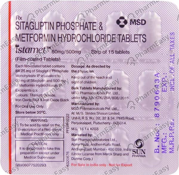 Istamet 50/500 Mg Strip Of 30 Tablets