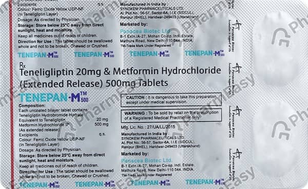 Tenepan M 500 Mg Strip Of 10 Tablets