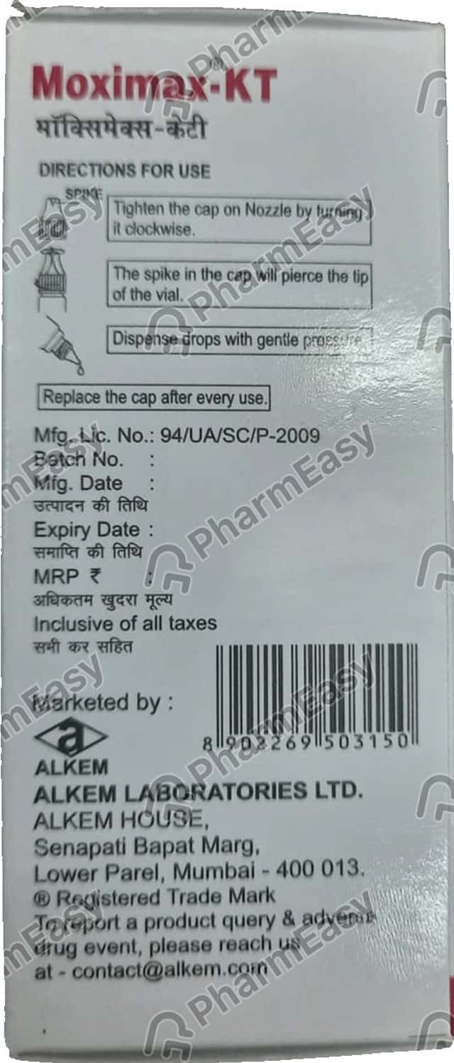Moximax Kt Eye Drops 10ml Uses, Side Effects, Price & Dosage PharmEasy