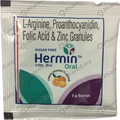 HERMIN ORAL ORANGE FLAVOUR SUGAR FREE SACHET OF 5GM GRANULES