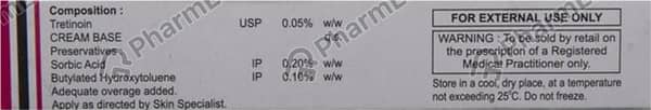 Tretin 0.05 % Cream 10 Gm