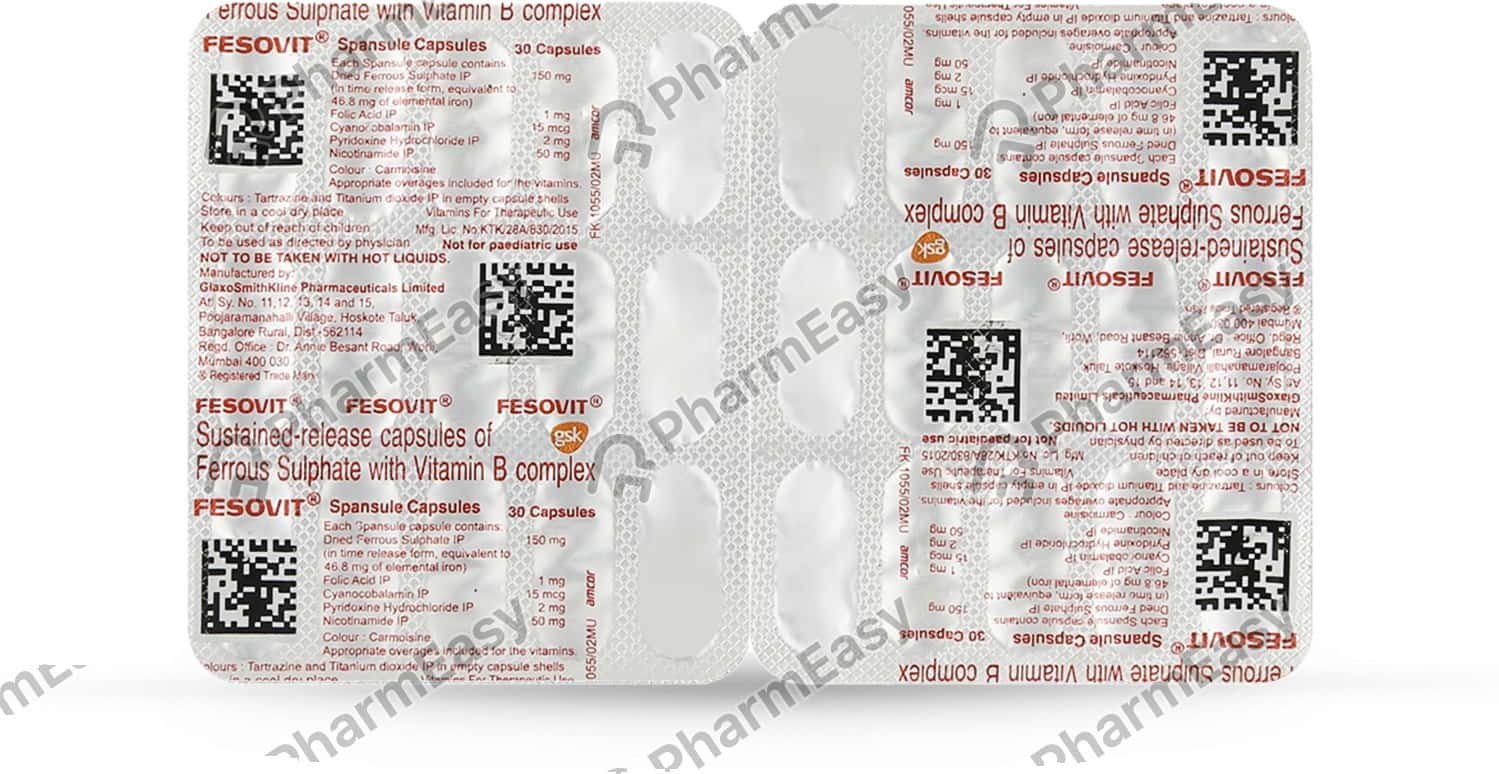 Buy Fesovit Spans Capsule 30 Online at Flat 15 OFF PharmEasy