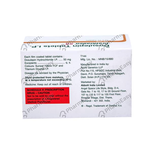 Prothiaden 50 Mg Strip Of 15 Tablets
