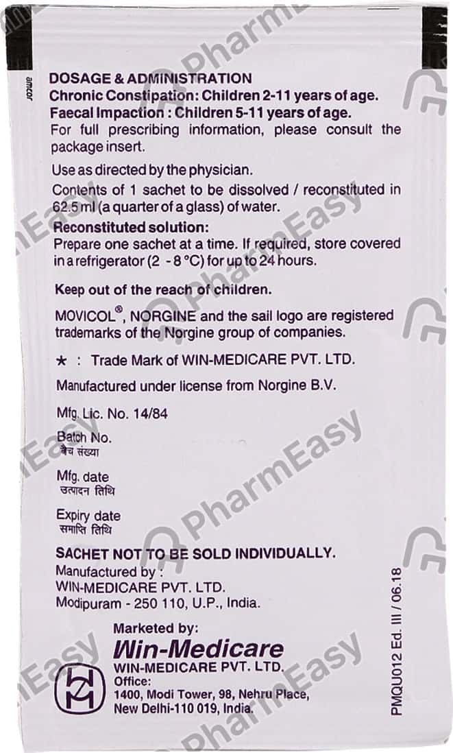 Buy Movicol Paediatric Sachet Of 6.85gm Powder (Pack Of 3) Online at Flat 15 OFF PharmEasy