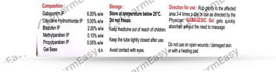 Gabagesic Tube Of 30gm Gel