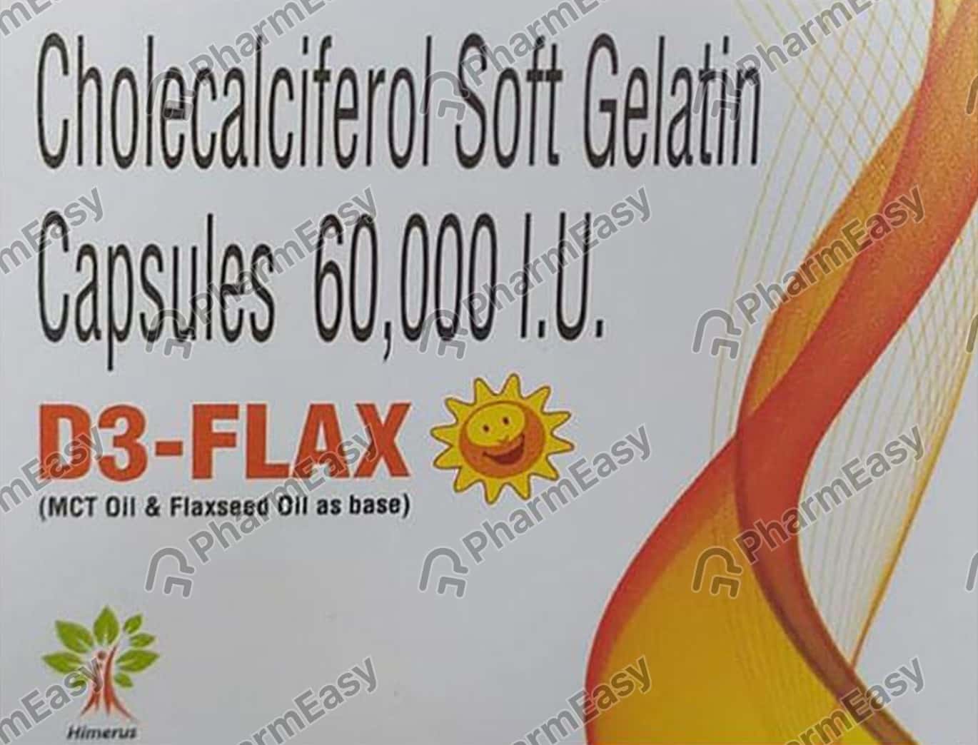 D3 Flax 60000 IU Capsule (4) Uses, Side Effects, Price & Dosage