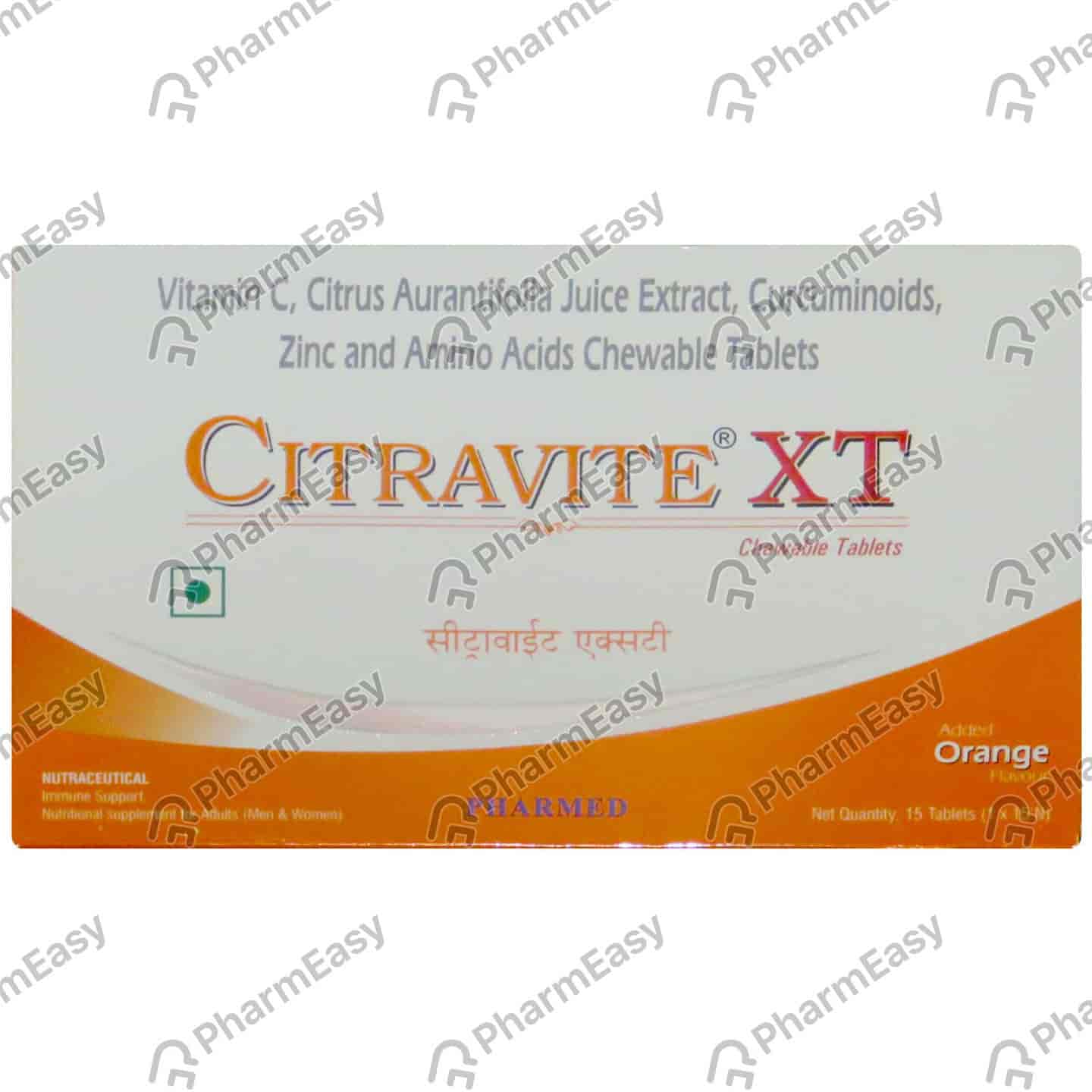Citravite Xt Orange Flavour Strip Of 15 Chewable Tablets