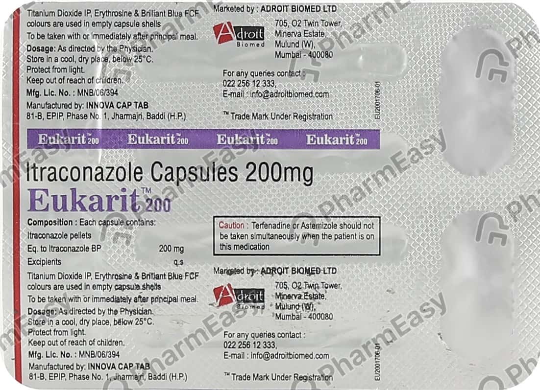 Eukarit 200 MG Capsule (4): Uses, Side Effects, Price & Dosage | PharmEasy