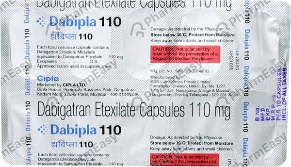 Dabipla 110mg Strip Of 10 Capsules