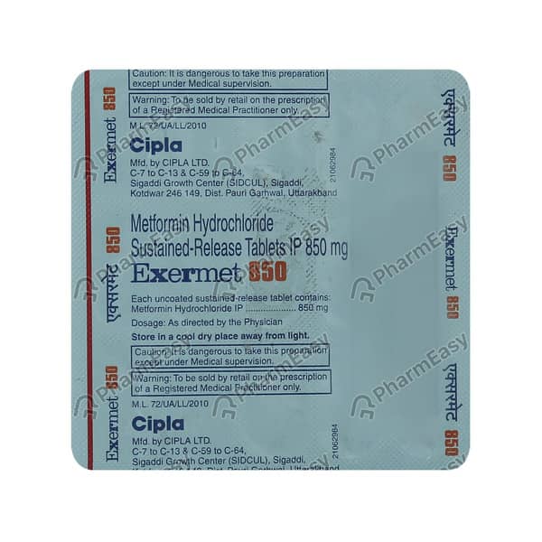 Exermet 850Mg Strip Of 15 Tablets