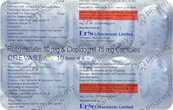 Crevast Cv 10mg Strip Of 10 Capsules