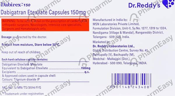 Dabirex 150mg Strip Of 10 Capsules