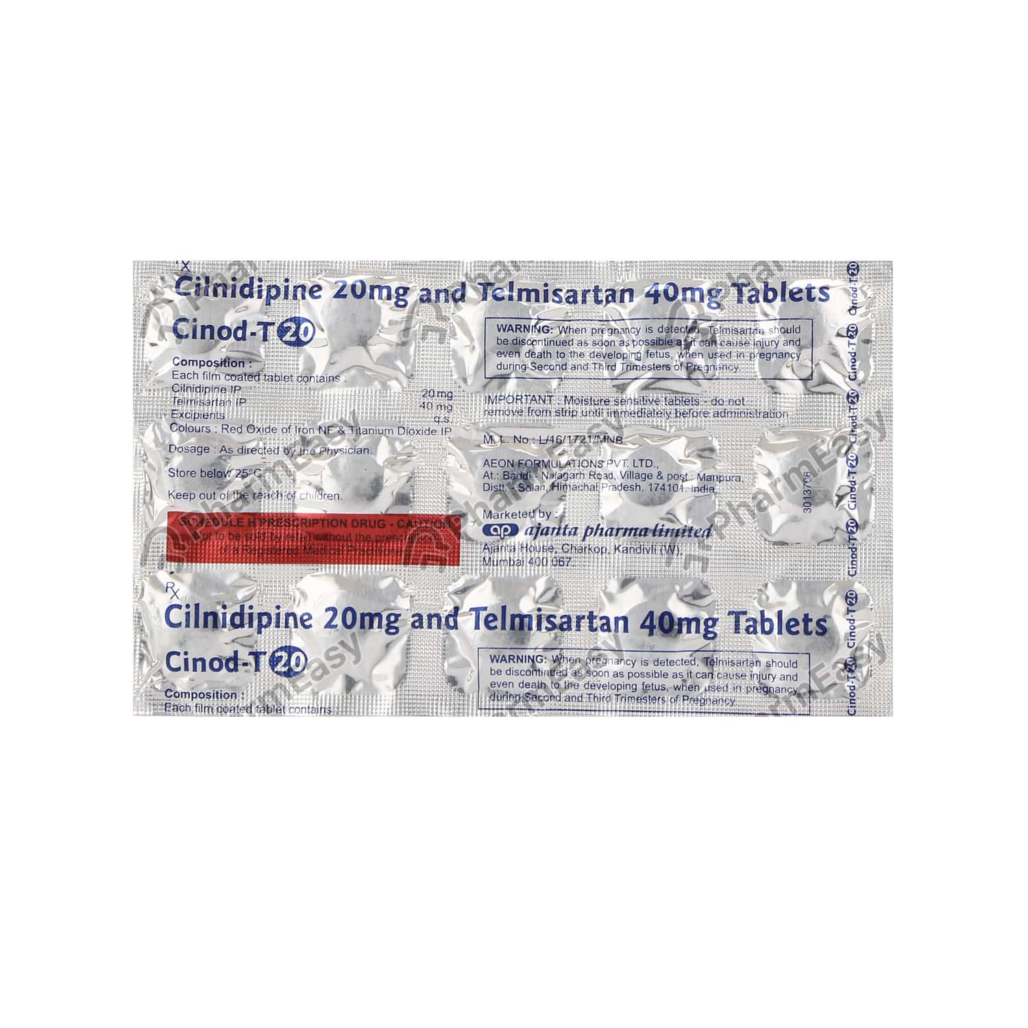 Buy Cinod T 20mg Strip Of 15 Tablets Online at Flat 18% OFF* | PharmEasy
