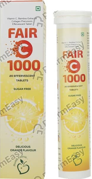 Fair C 1000Mg Orange Flavour Sugar Free Bottle Of 20 Tablets