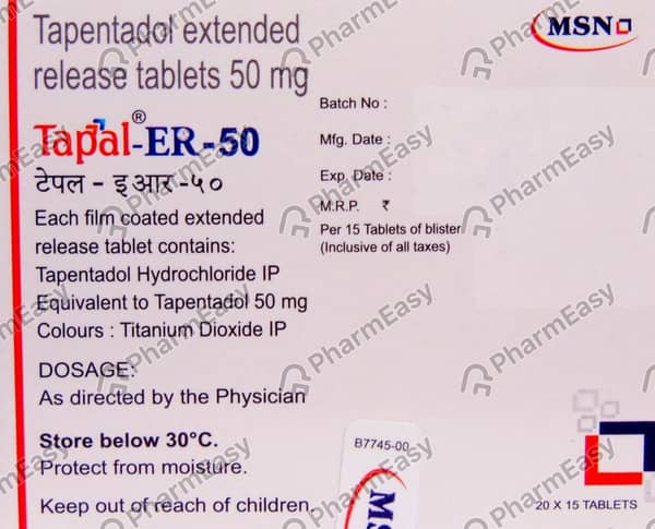 Tapal Er 50mg Strip Of 15 Tablets