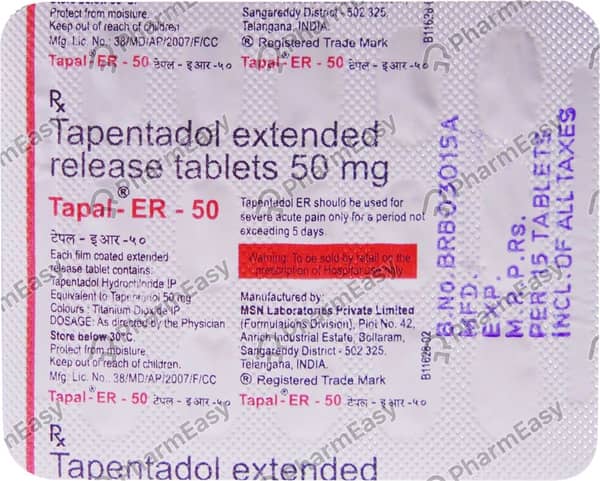 Tapal Er 50mg Strip Of 15 Tablets