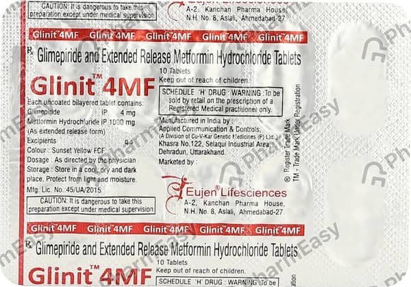 Glinit 4mg Mf Strip Of 10 Tablets
