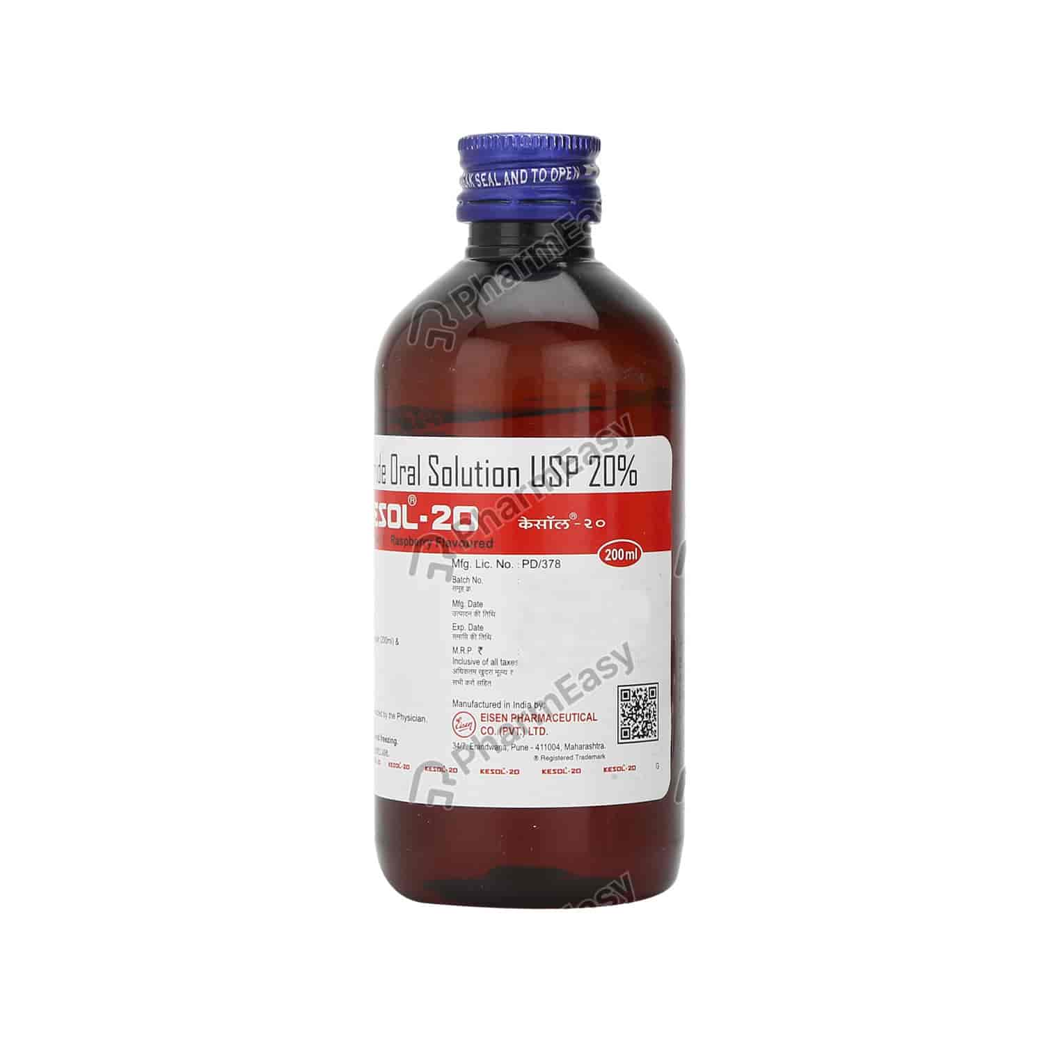 Buy Kesol 20 Raspberry Flav Sf Syrup 200ml Online at Flat 18 OFF* PharmEasy