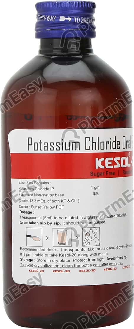 Kesol 20 Raspberry Flavour Sugar Free Bottle Of 200ml Oral Solution