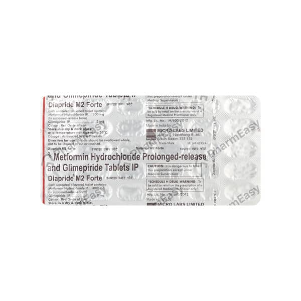 Diapride M2 Forte Strip Of 30 Tablets