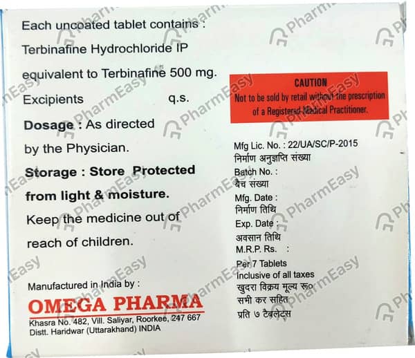 Terboderm 500Mg Strip Of 7 Tablets