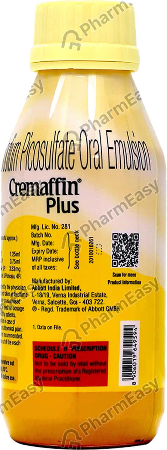 Cremaffin Plus Refreshing Flavour Sugar Free Emulsion 225ml Uses, Side