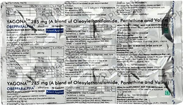 Obepparalpha 285mg Strip Of 10 Capsules