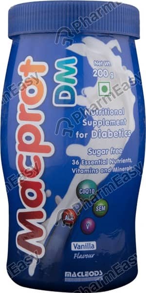 Macprot Dm Vanilla Flavour Sugar Free Jar Of 200Gm Powder
