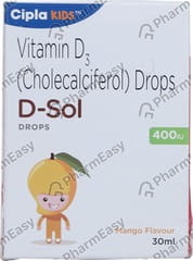 D Sol 400iu Mango Flavour Bottle Of 30ml Oral Drops