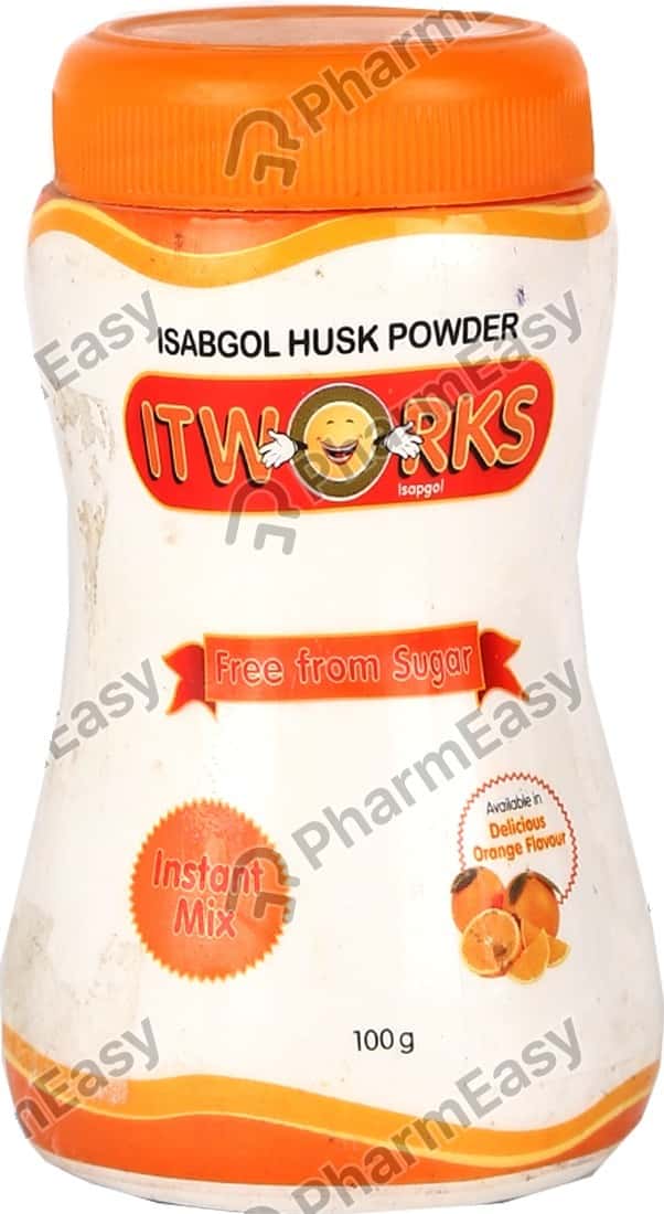 Itworks Isapgol Orange Flavour Sugar Free Jar Of 100gm Oral Powder