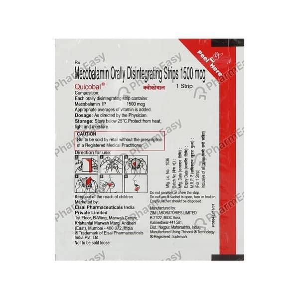 Quicobal 500mcg Packet Of 1 Orally Disintegrating Strip