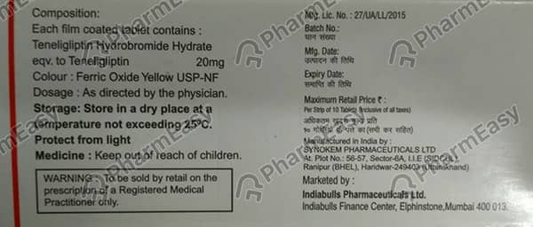 Ibgliptin 20mg Strip Of 10 Tablets