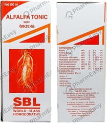 Sbl Alfalfa Tonic With Ginseng Bottle Of 500ml Liquid