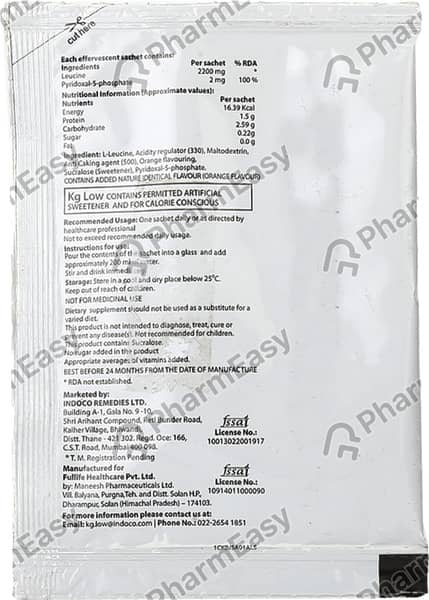 Kg Low Orange Flavour Sachet Of 4.5Gm Effervescent Granules