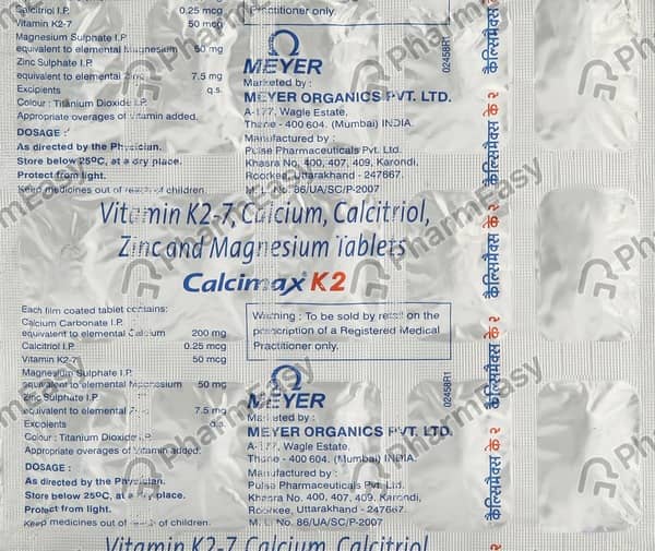 Calcimax K2 Strip Of 15 Tablets