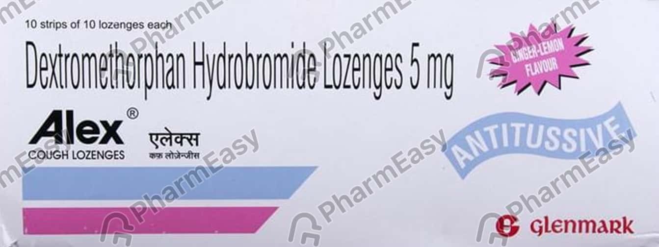 Alex 5mg Ginger Lemon Flavour Strip Of 10 Lozenges