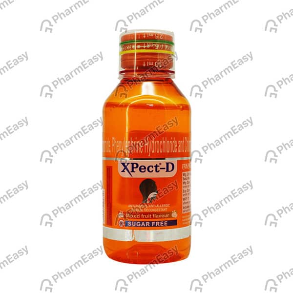 Xpect D Mixed Fruit Flavour Sugar Free Bottle Of 100ml Syrup