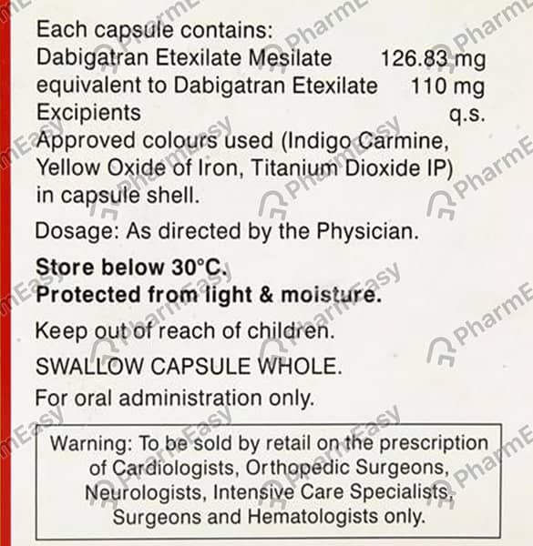Dabxiga 110mg Strip Of 10 Capsules