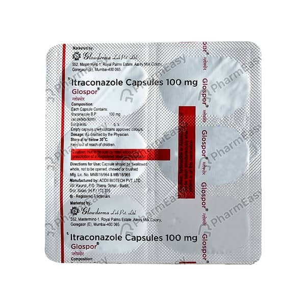 Glospor 100Mg Strip Of 6 Capsules