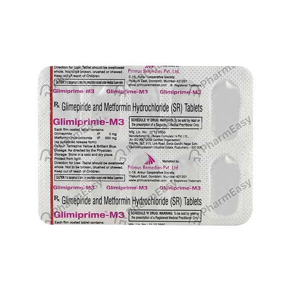 Glimiprime M 3Mg Strip Of 10 Tablets