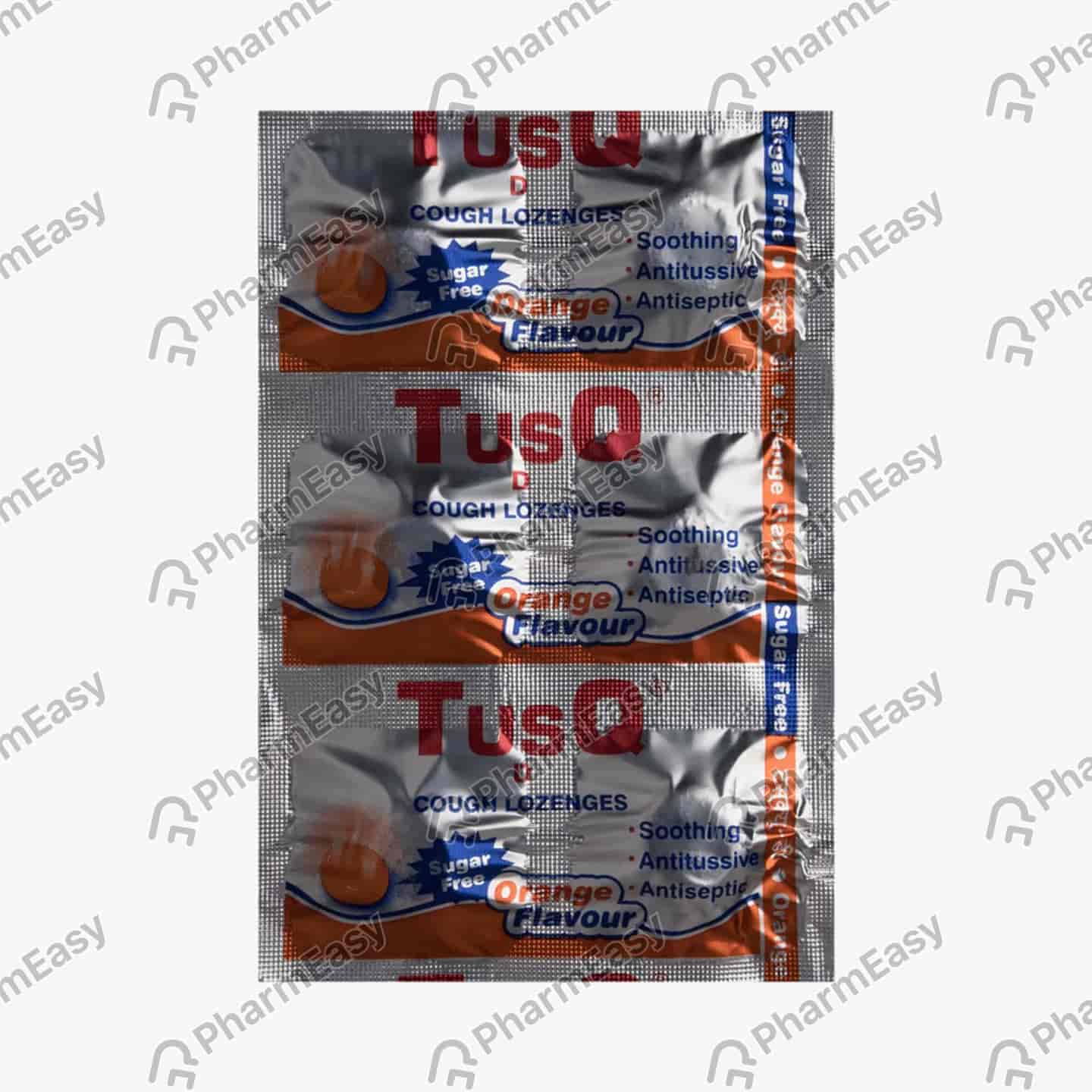 Tusq D Orange Flavour Sugar Free Strip Of 6 Lozenges