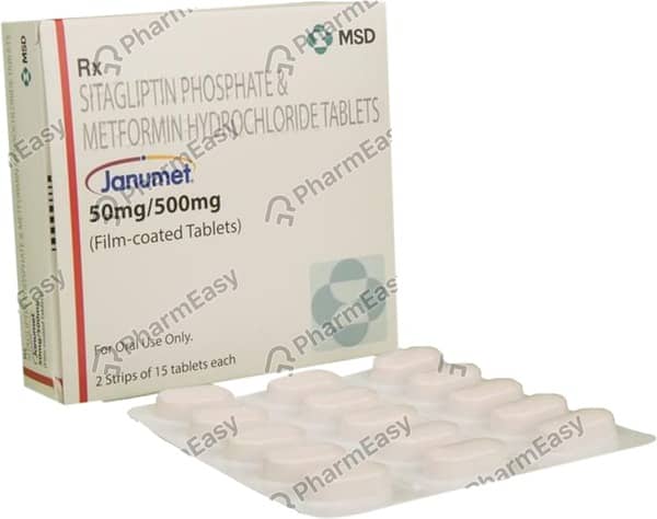Janumet 50/500mg Strip Of 30 Tablets