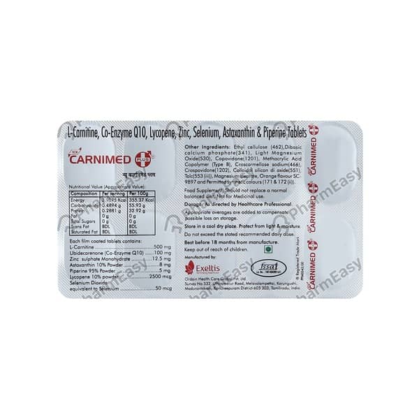 New Carnimed Plus Strip Of 10 Tablets