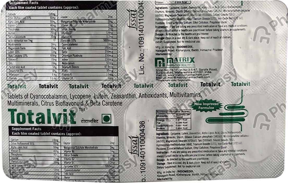 Buy Totalvit Tablet (10) Online at Flat 15 OFF PharmEasy
