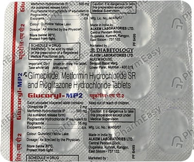 Glucoryl Mp2 Strip Of 15 Tablets