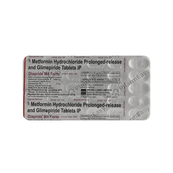 Diapride M4 Forte Strip Of 30 Tablets