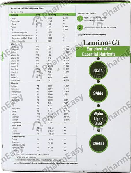 Lamino Gi Cherry Flavour Sugar Free Tin Of 200Gm Powder